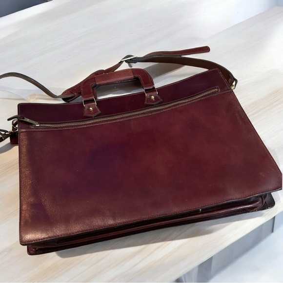 Winn International Vintage NEW Leather Briefcase Attache Case Cordovan Burgundy - Picture 3 of 9
